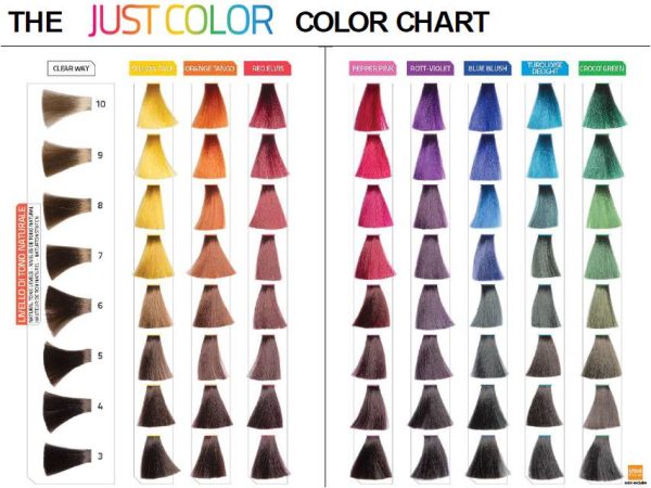 Jurt Color Just Colour Chart – Hair Cosmetica